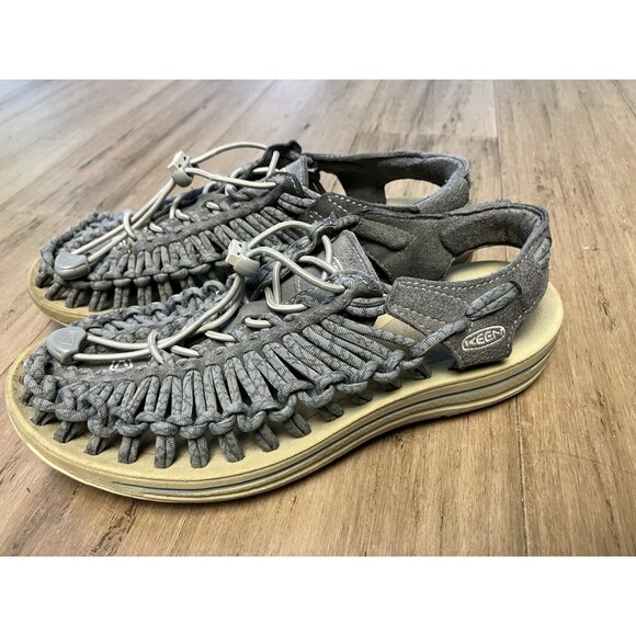 Keen Uneek gray/blue Woven Bungee Cord Water Women's Sandals Sneakers Size 6.5 - Picture 4 of 6